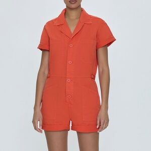 Pistola Parker Short Sleeve Romper - Blood Orange